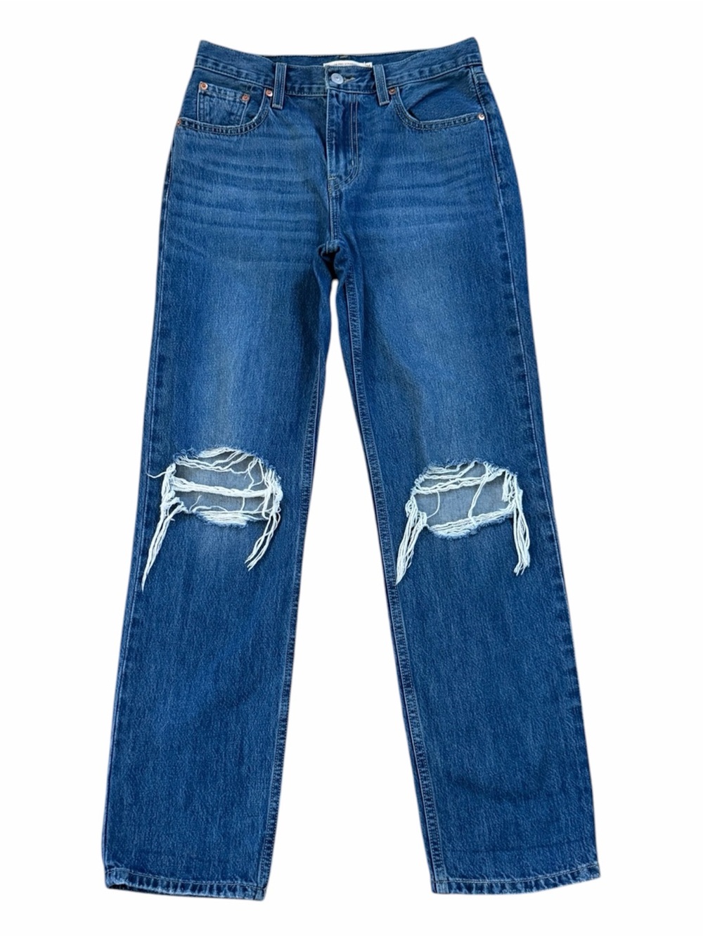 Levi's Women's Distressed Low Pro Straight Jeans Size 26 - Picture 2 of 15